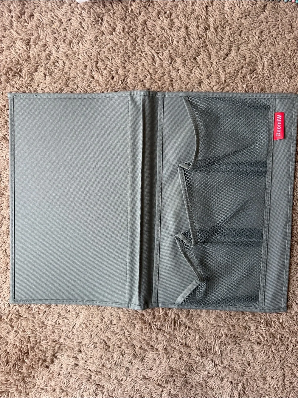 Gray Mesh 3-Pocket Organizer for side bed storage